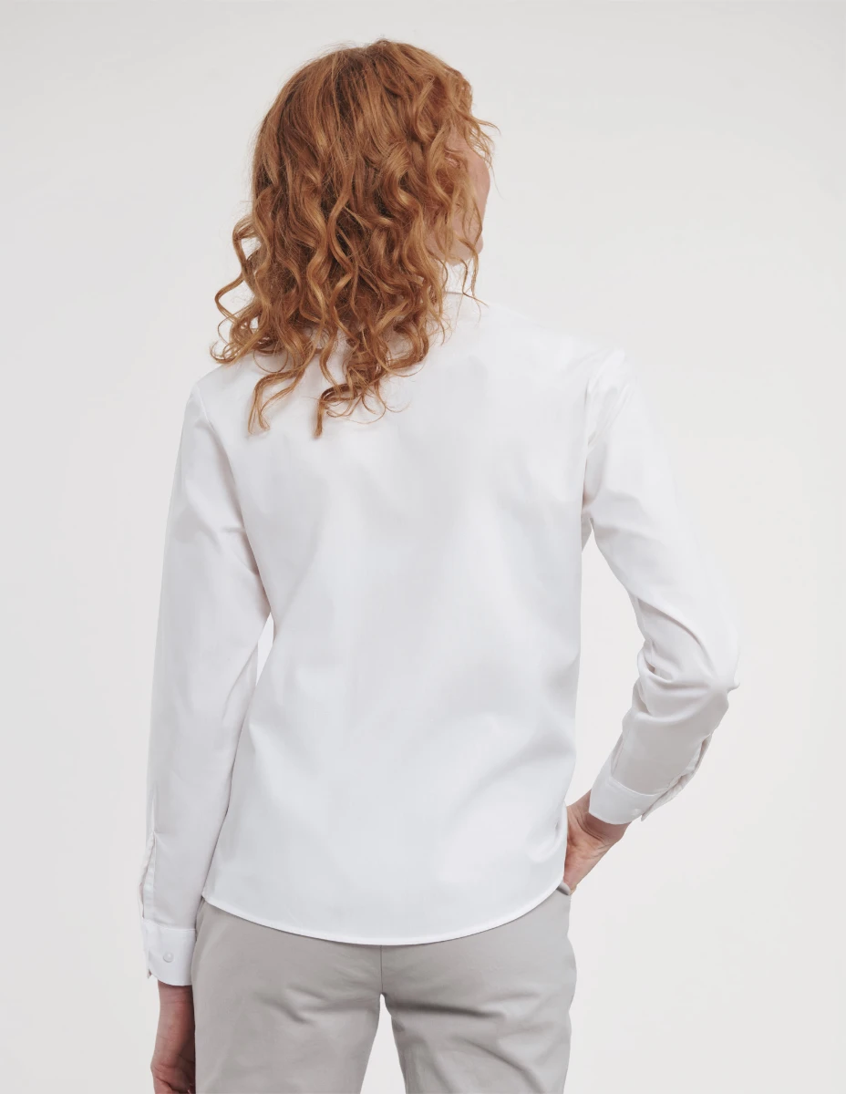 Russell Ladies Pure Cotton Longsleeve Poplin Blouse