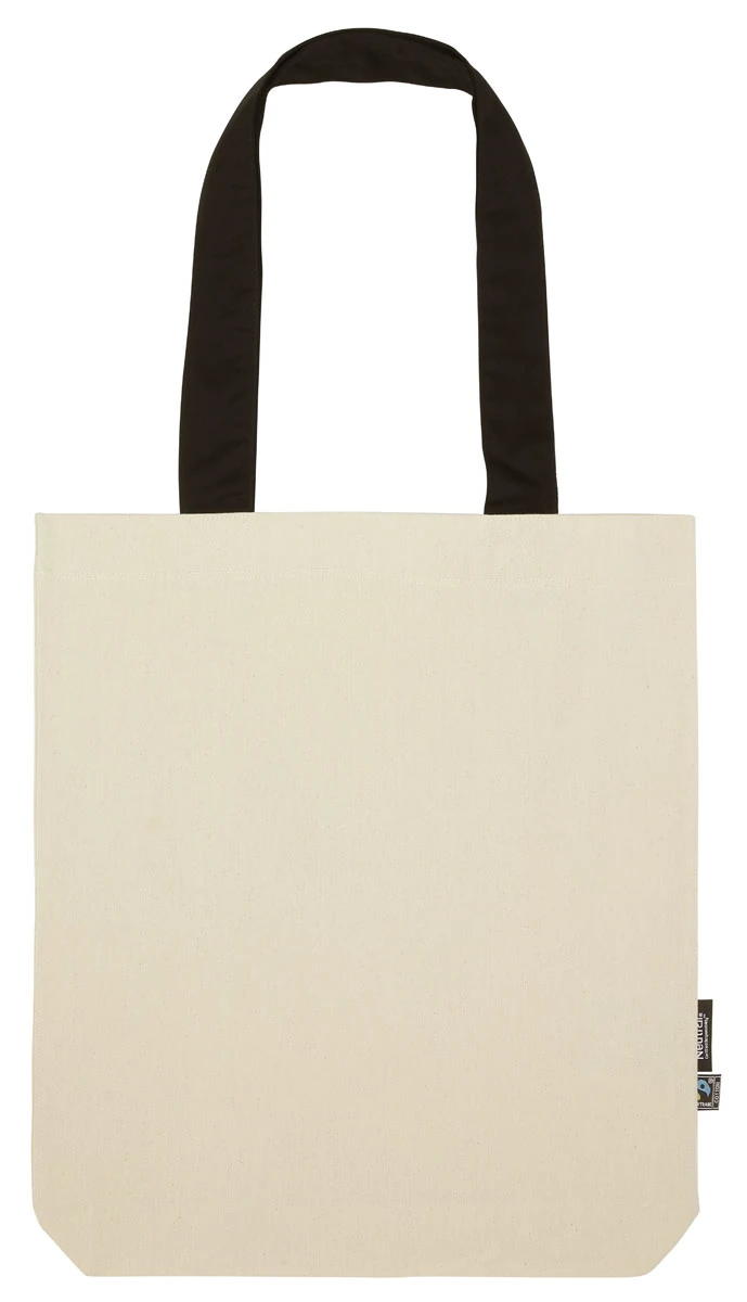 Neutral Twill Bag With Contrast Handles