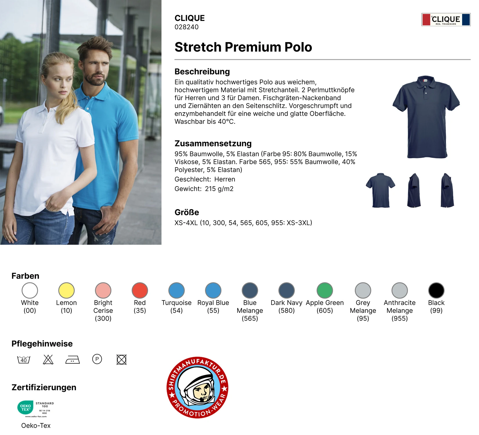 Clique Stretch Premium Polo