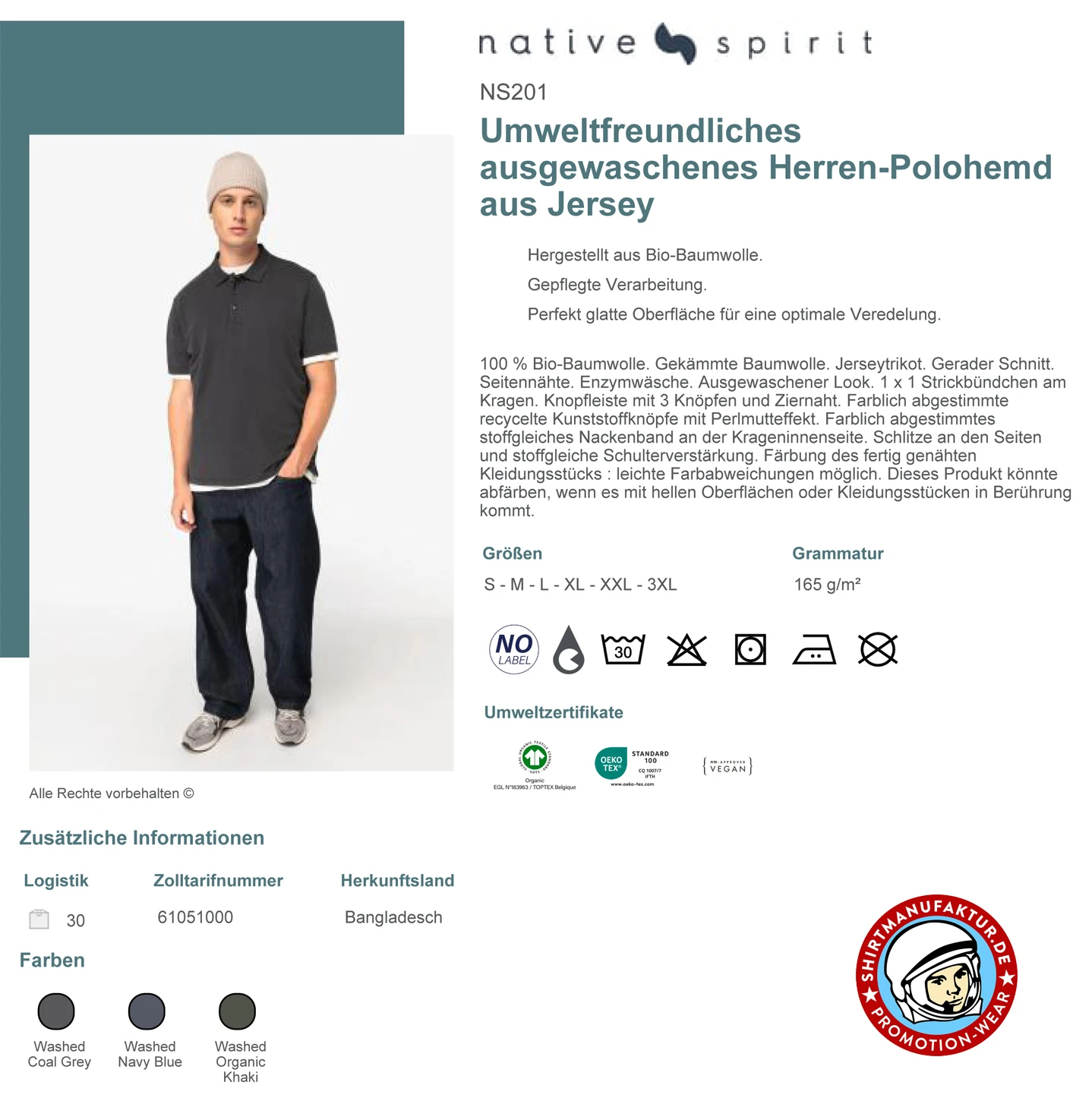 Native Spirit Mens Washed Jersey Polo Native Spirit Mens Washed Jersey Polo