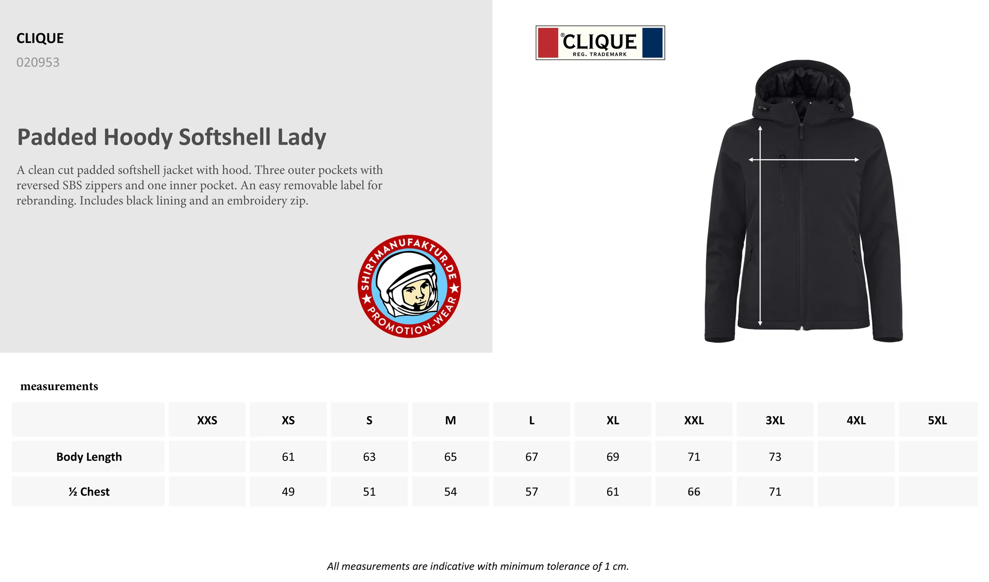 Clique Womens Padded Softshell Hooded Jacket Clique Womens Padded Softshell Hooded Jacket