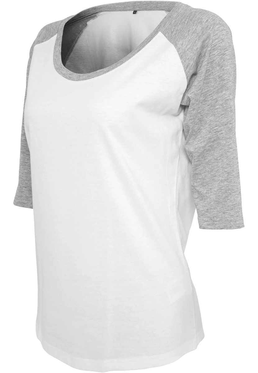 Build Your Brand Ladies 3/4 Contrast Raglan Tee