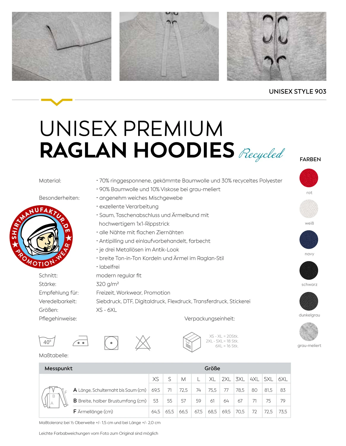 HRM Unisex Premium Raglan Hoody