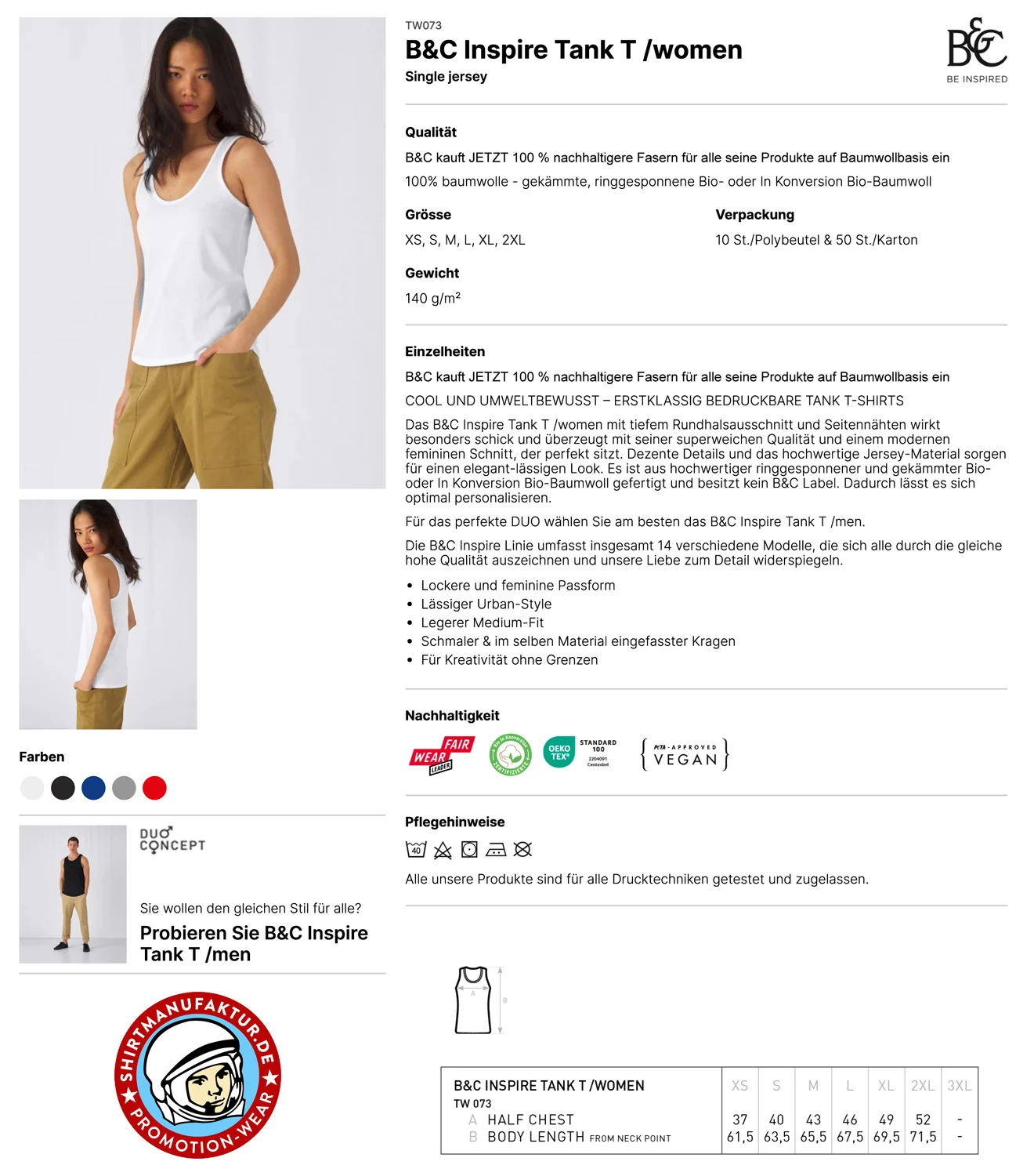 B&C Womens Inspire Tank T