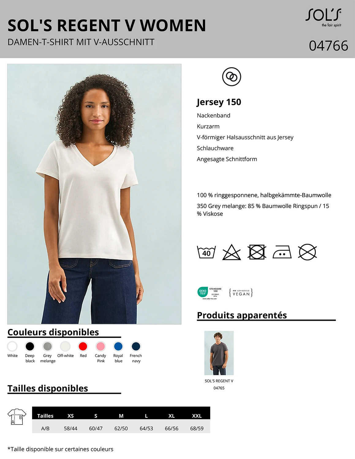 Sol's Womens Regent V-Neck T-Shirt