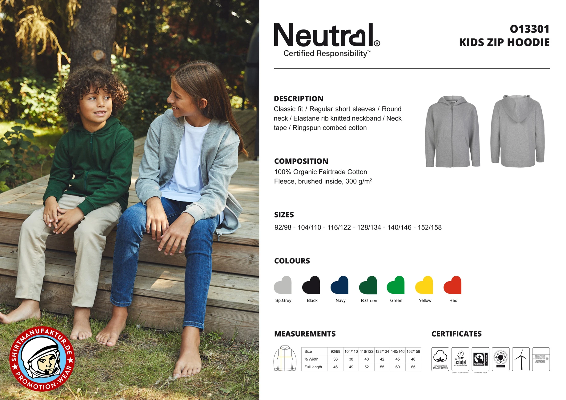 Neutral Kids Zip Hoodie