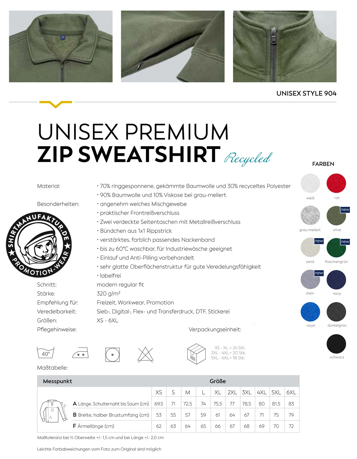 HRM Unisex Premium Zip-Sweatshirt