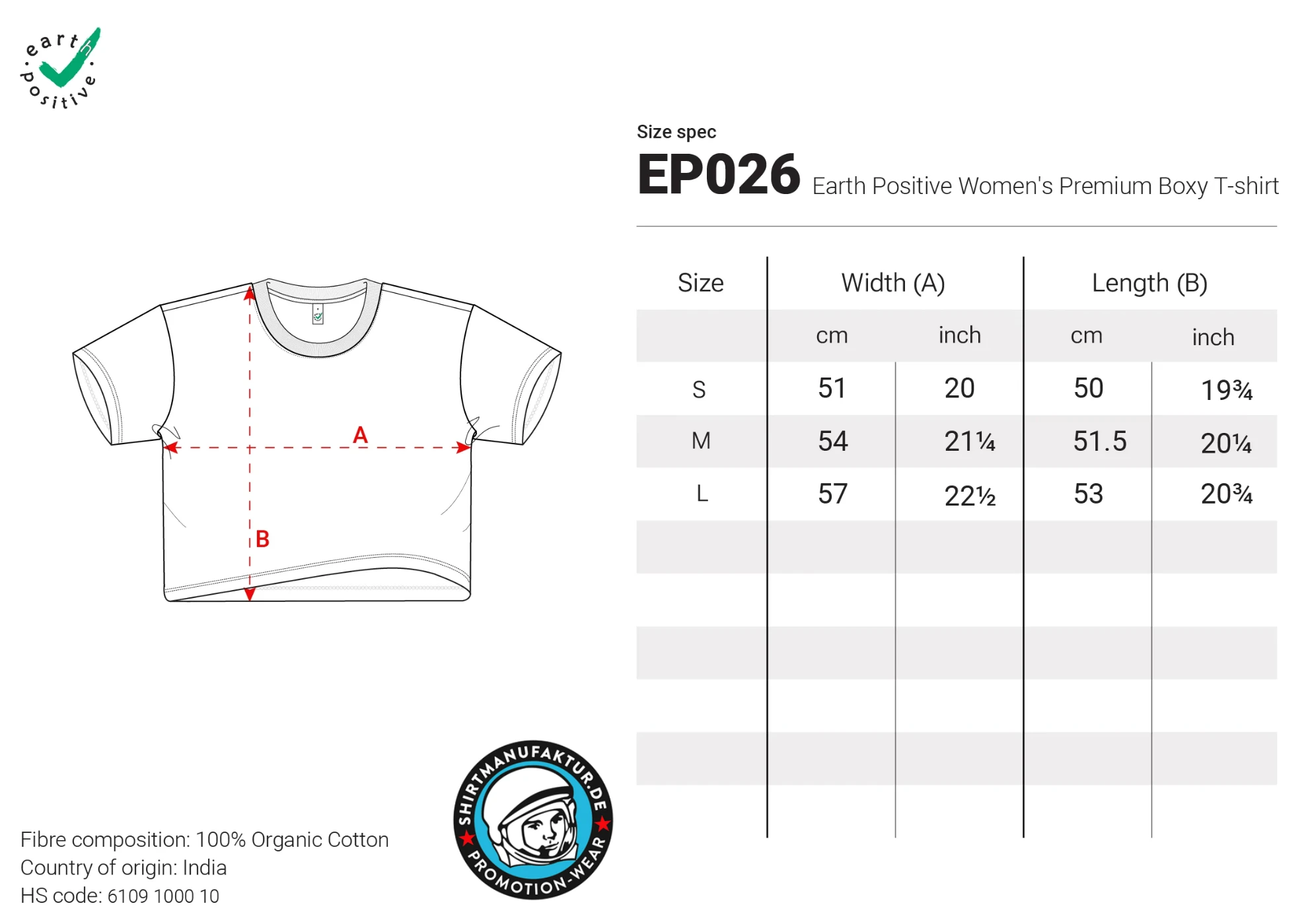 Earth Positive Womens Premium Boxy T-Shirt