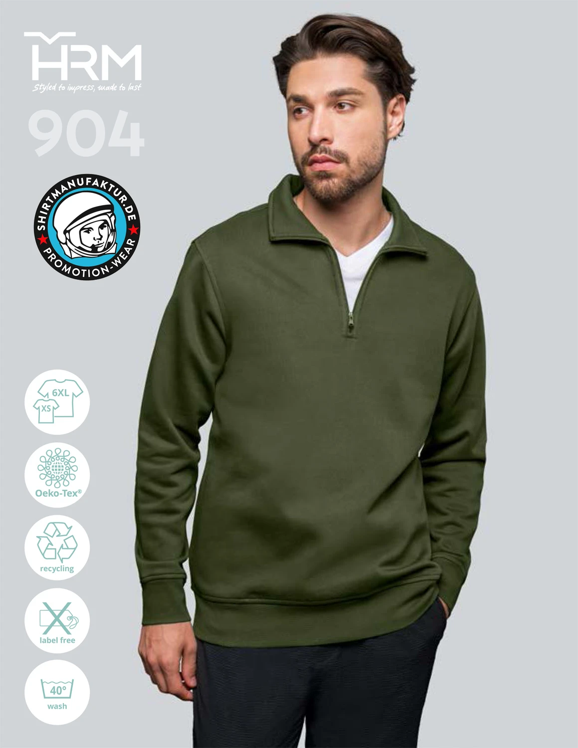 HRM Unisex Premium Zip-Sweatshirt