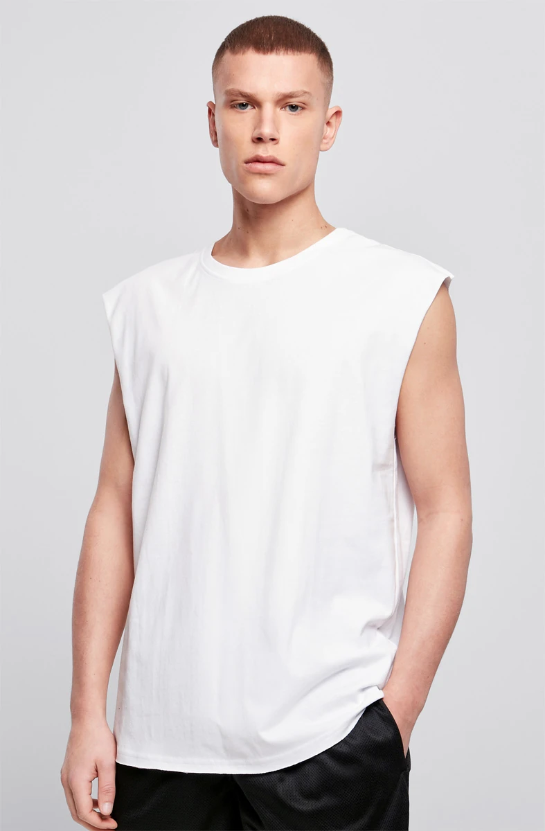 Build Your Brand, Sleeveless Tee BY049, white