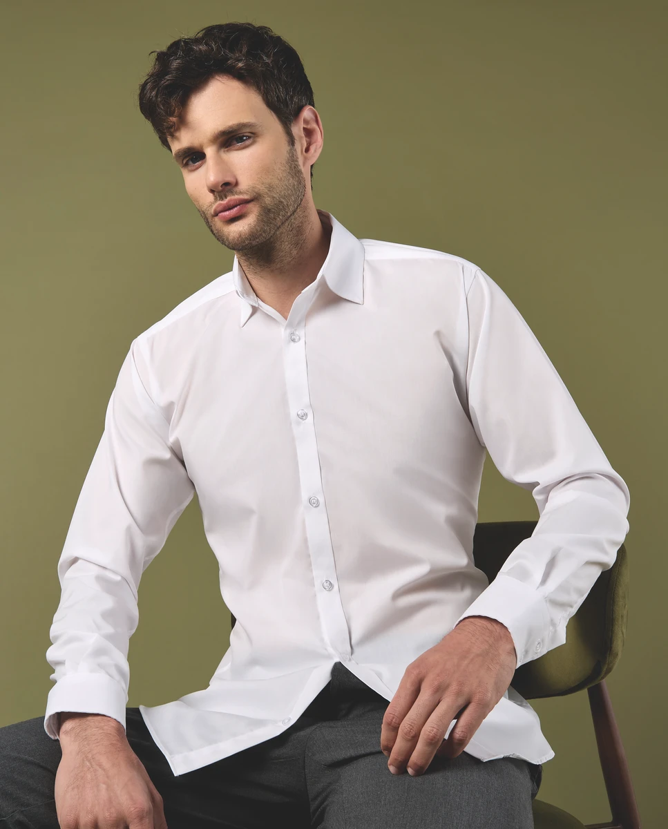 Kustom Kit Slim Fit Business Shirt Longsleeve