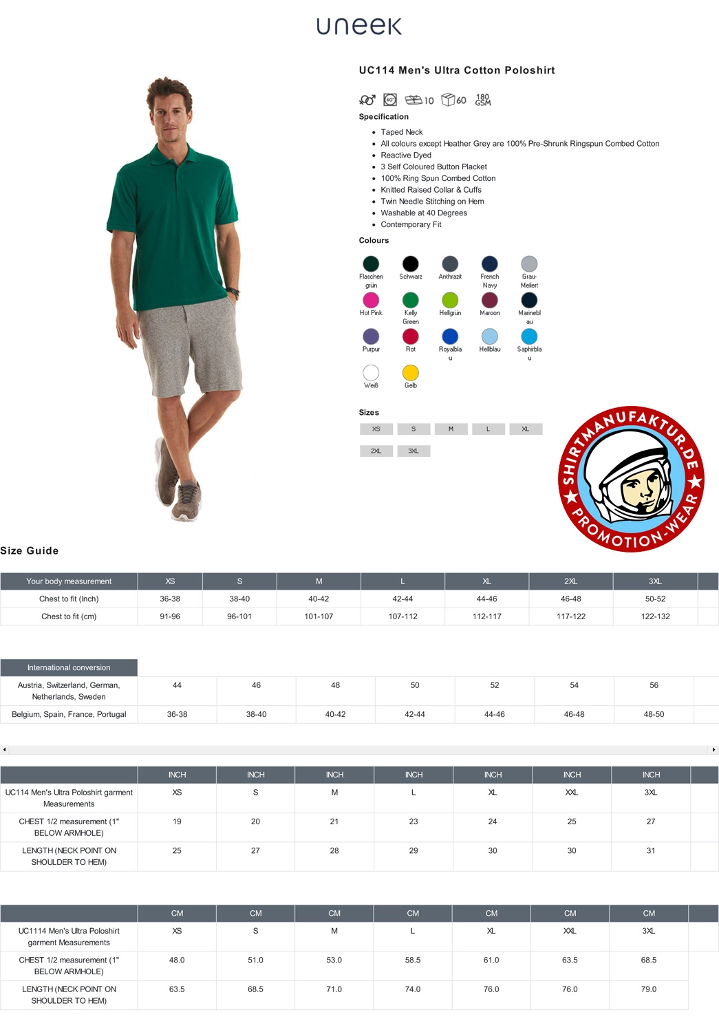 Uneek Mens Ultra Polo