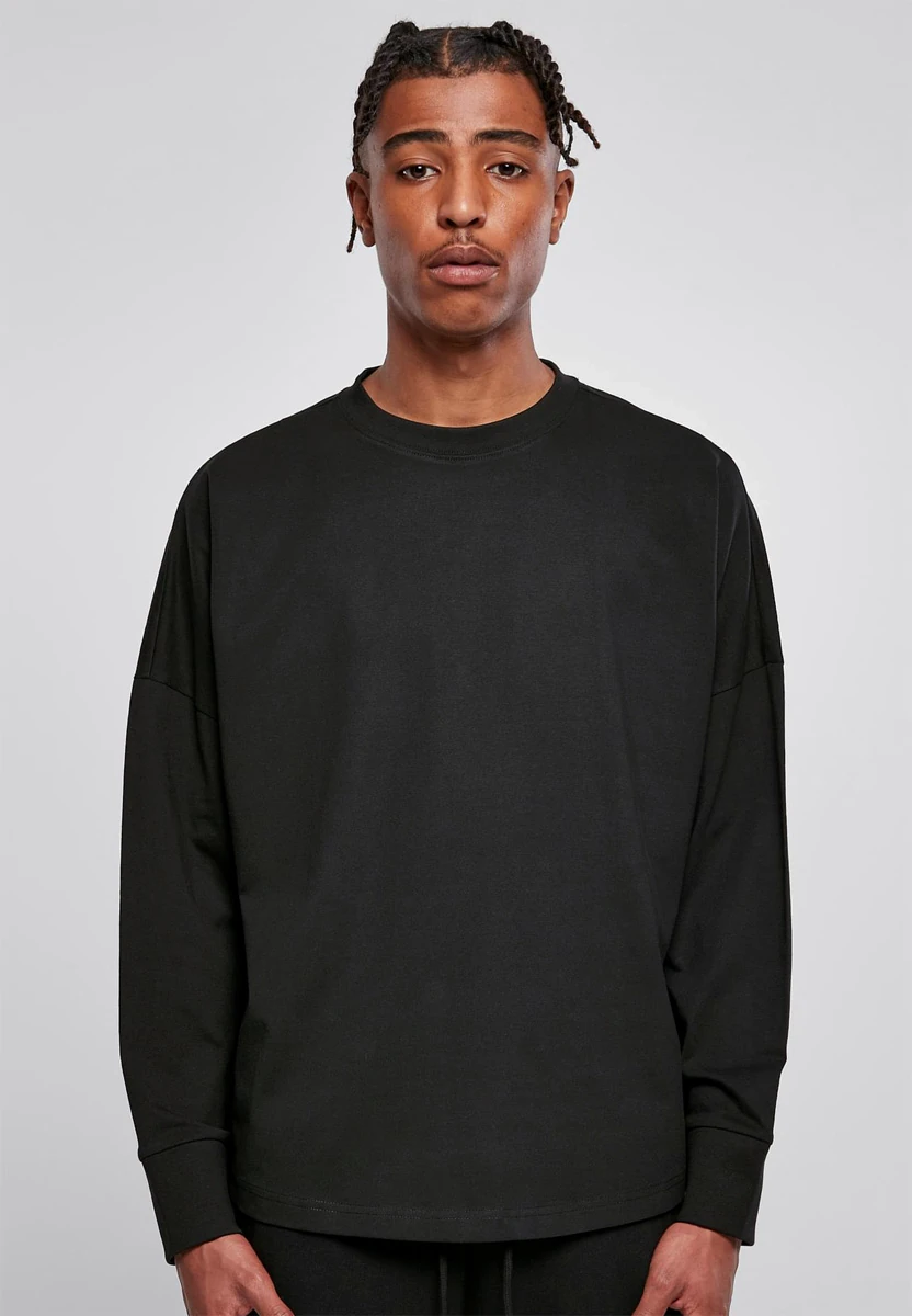 Build Your Brand, Oversized Cut On Longsleeve BY198, schwarz