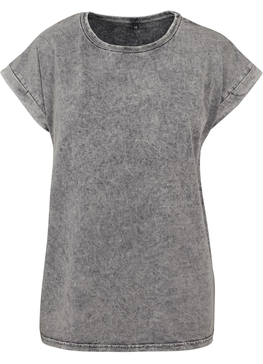 Build Your Brand Ladies Acid Washed Extended Shoulder Tee