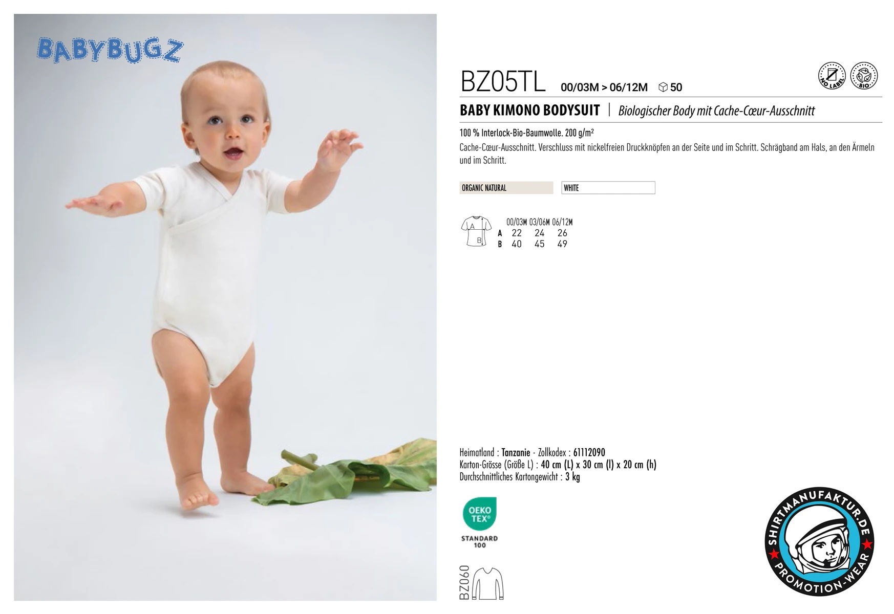 Babybugz Baby Kimono Bodysuit