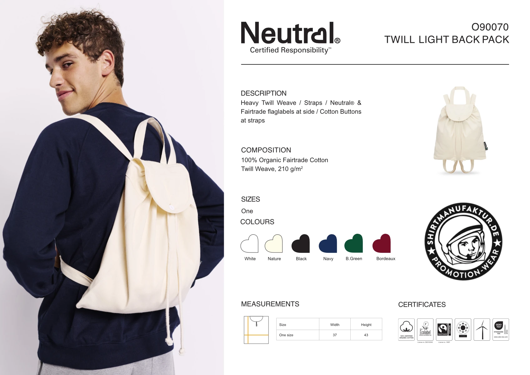 Neutral Twill Light Backpack