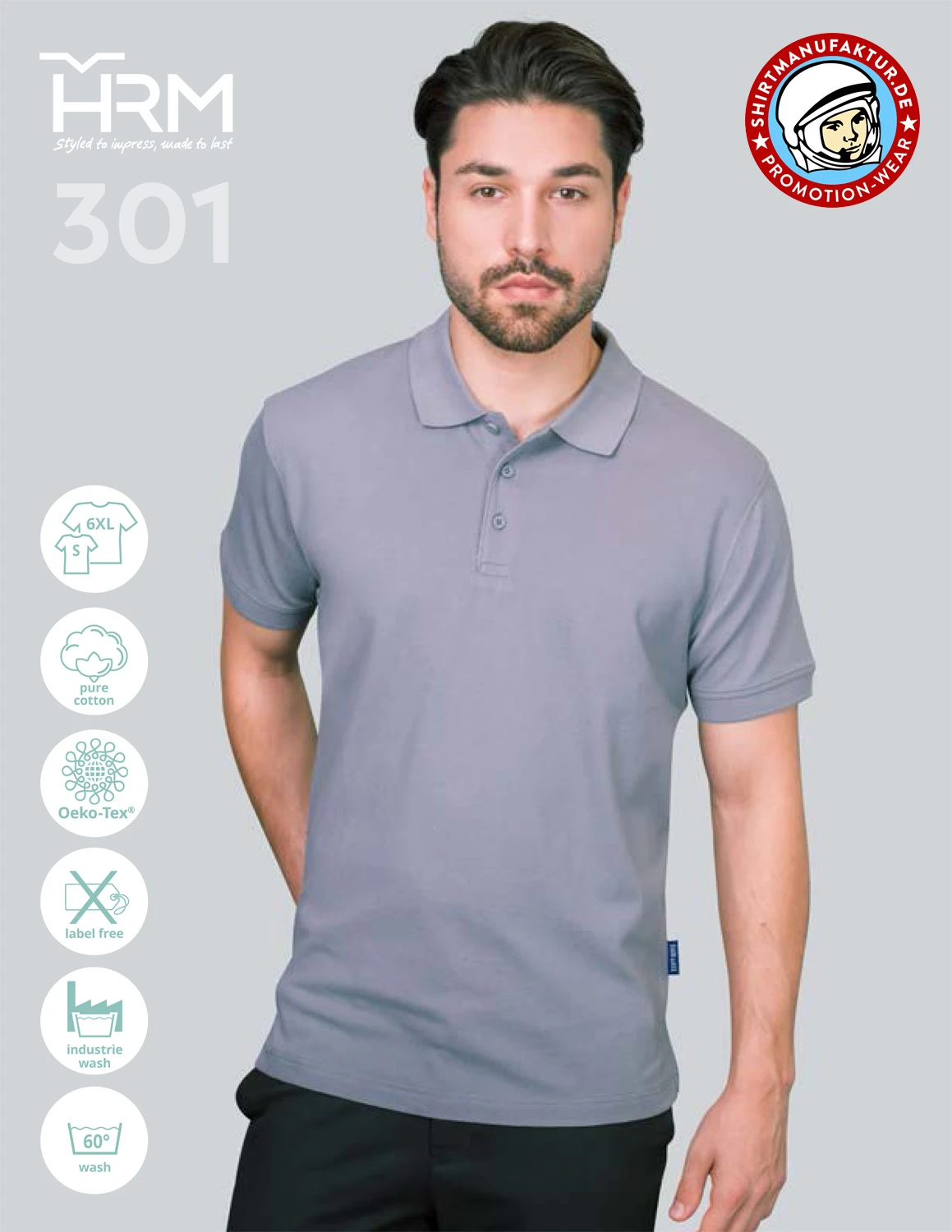 HRM Mens Heavy Polo