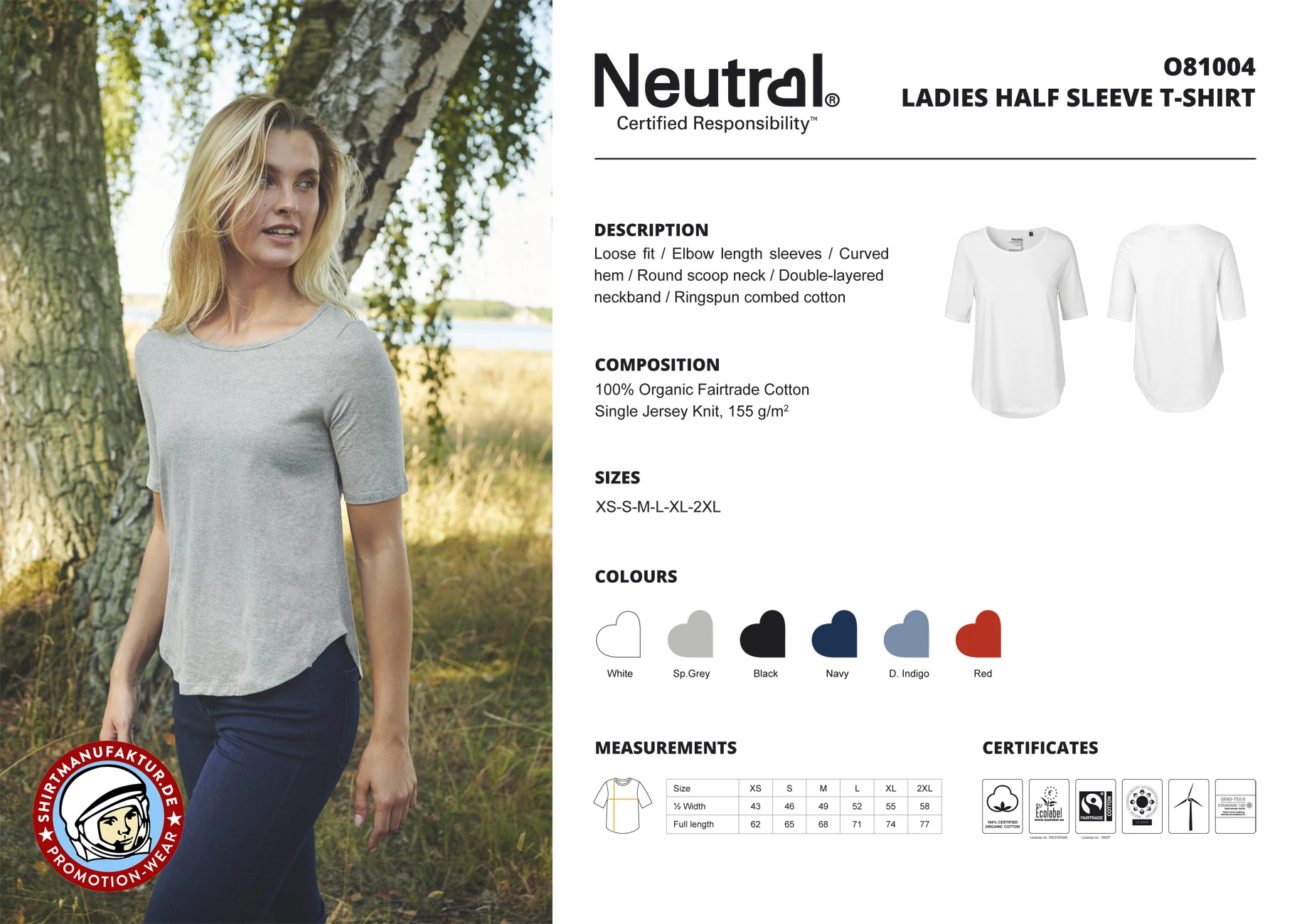 Neutral Ladies Half Sleeve T-Shirt