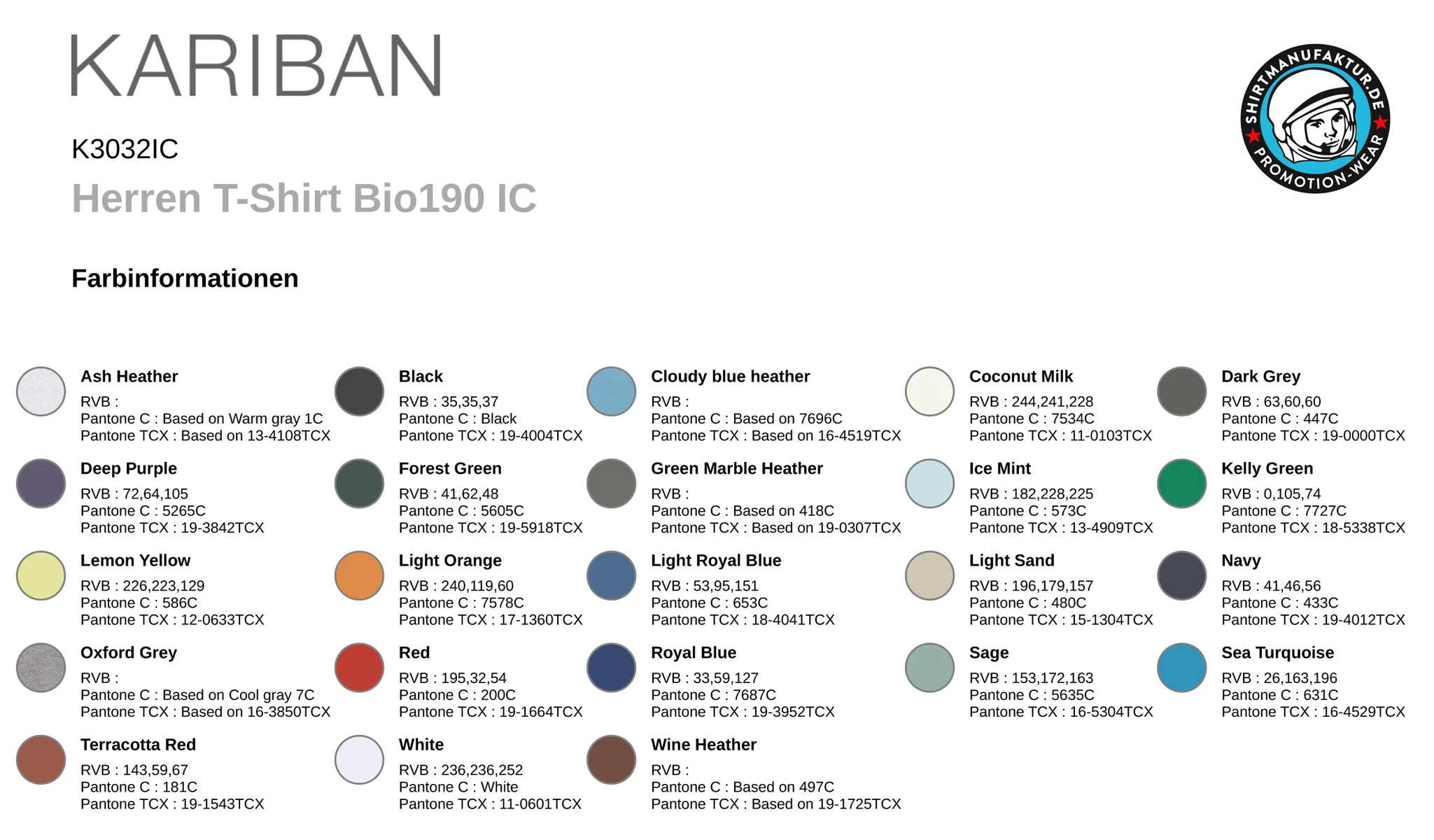 Kariban Organic T-Shirt 190 IC