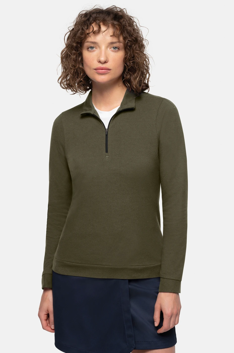 Hakro Ladies Zip-Longsleeve Piqué Mikralinar Eco