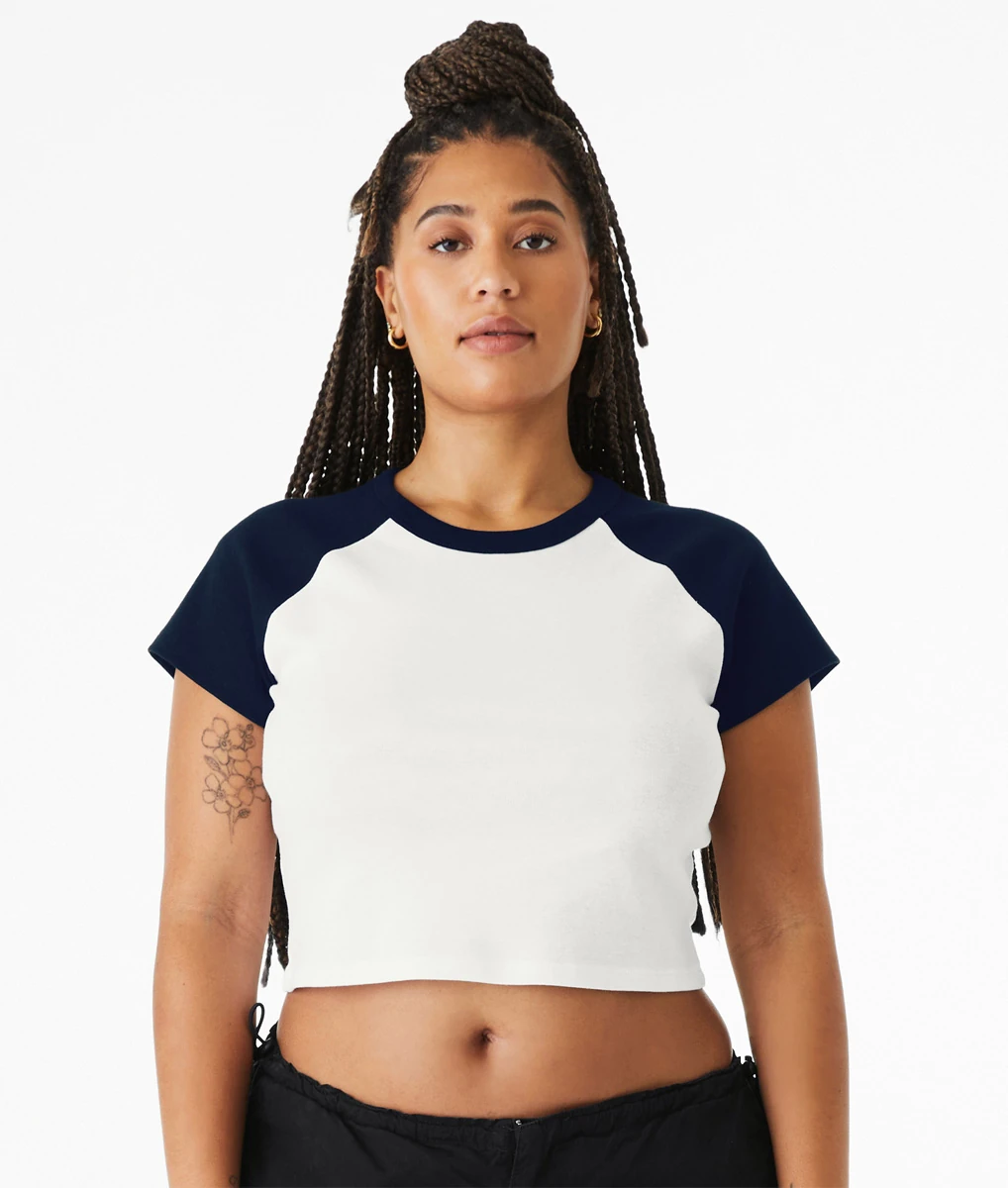 Bella Womens Micro Rib Raglan Baby Tee