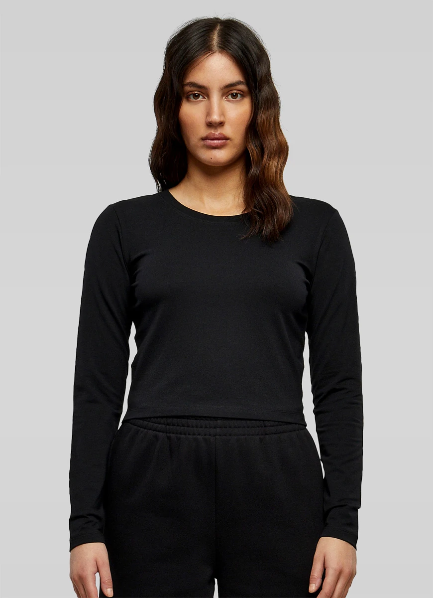 Build Your Brand Ladies Short Longsleeve Tee