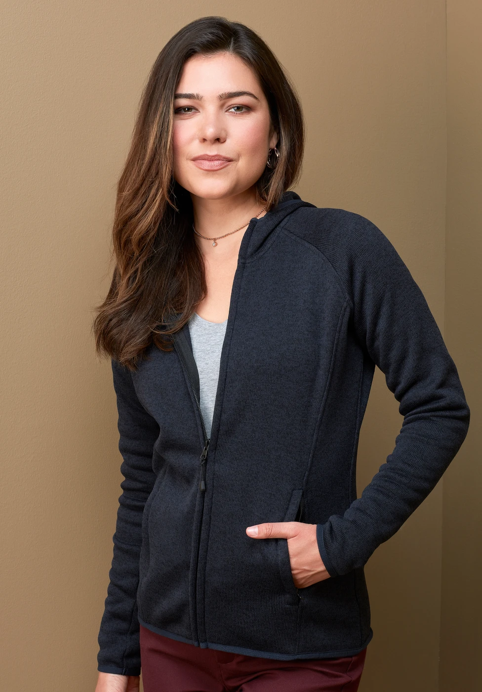 Stedman Womens Lux Hooded Knitfleece Jacket