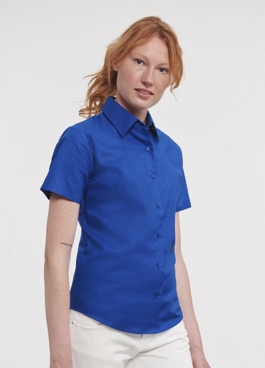 Russell Ladies Short Sleeve Oxford Blouse