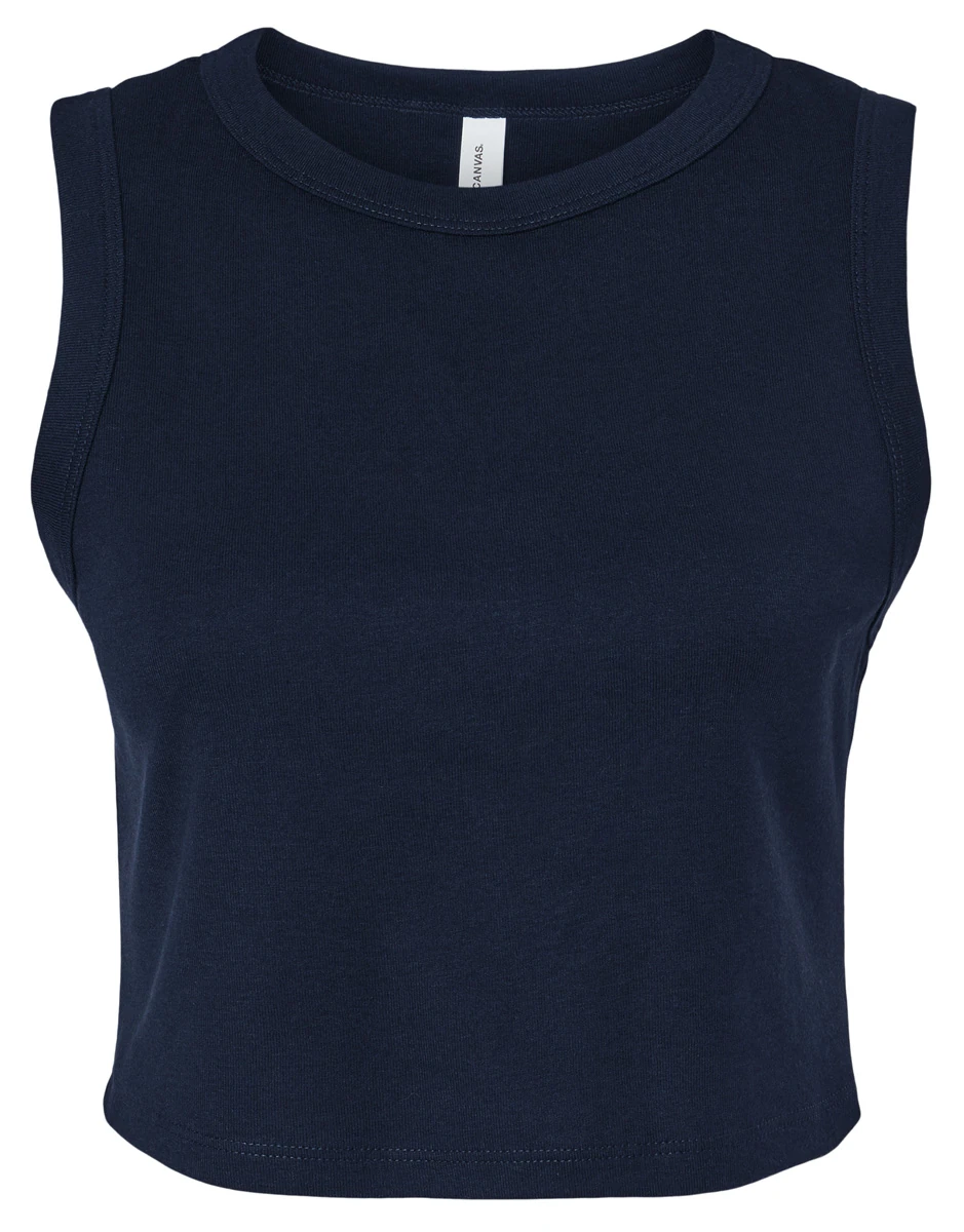 Bella Womens Micro Rib Muscle Crop Tank