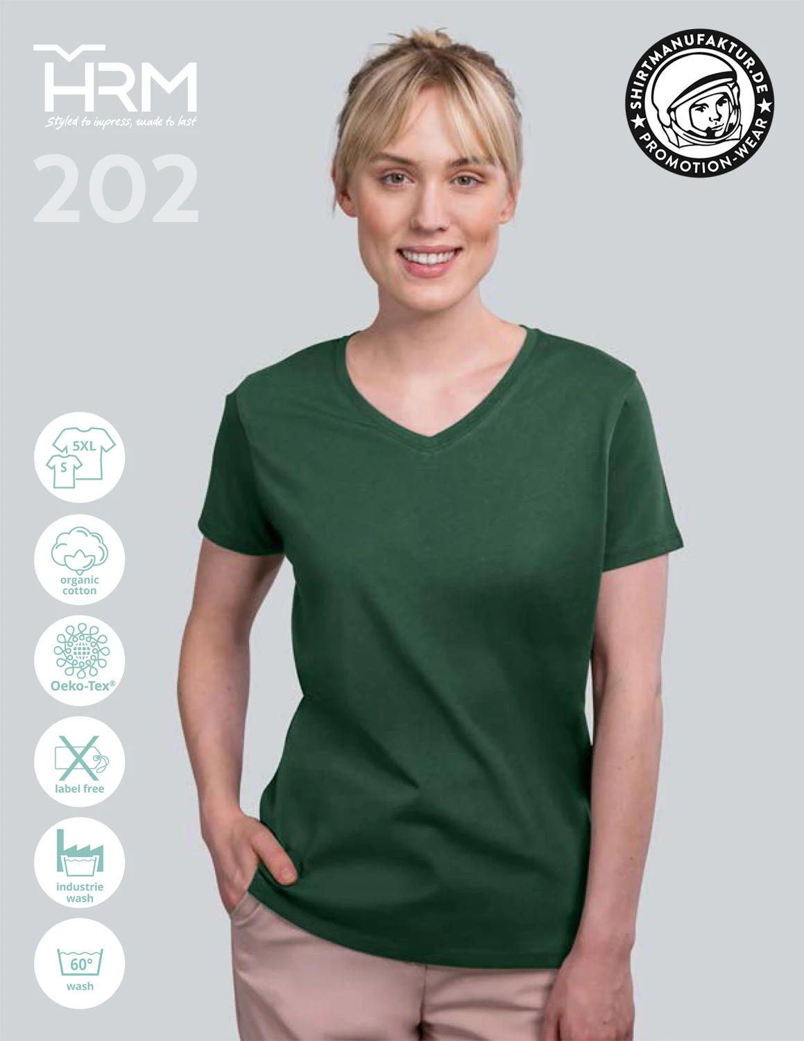 HRM Womens Luxury V-Neck Tee