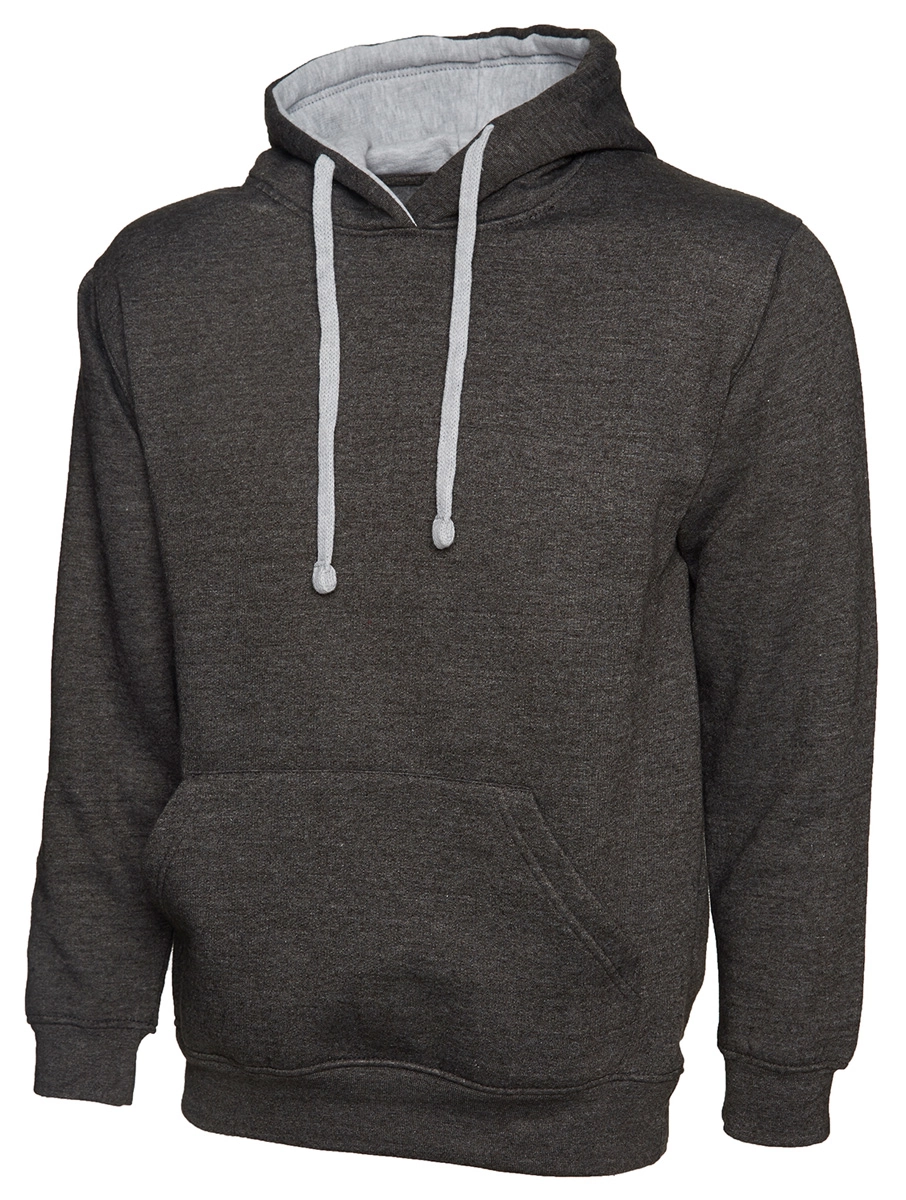Uneek Contrast Hooded Sweatshirt