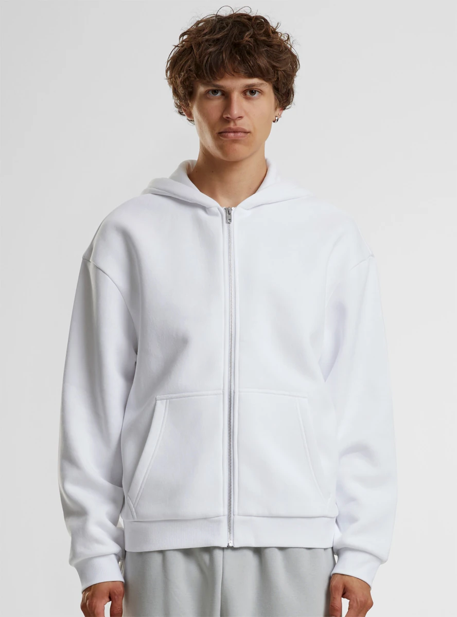 Build Your Brand Fluffy Zip Hoody