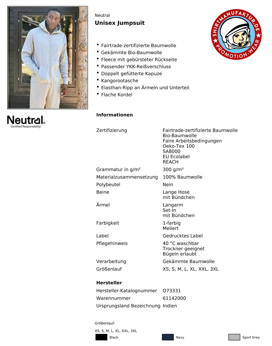 Neutral Unisex Jumpsuit