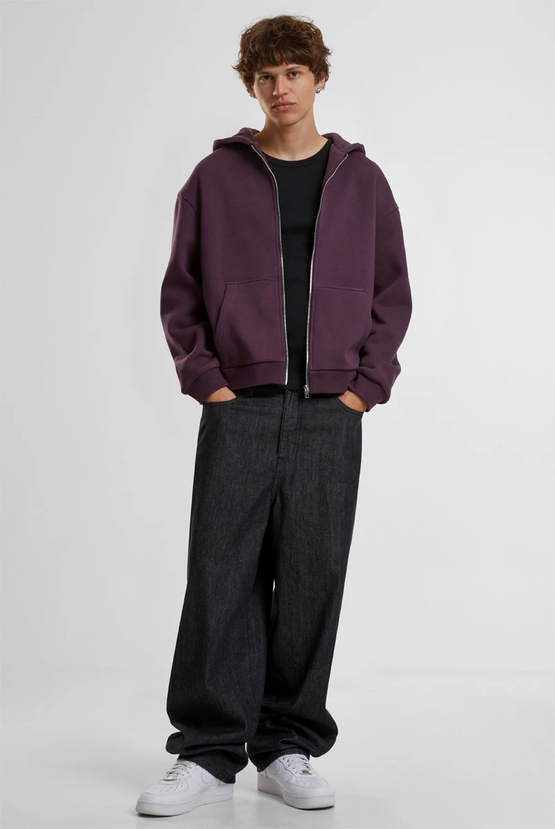 Build Your Brand Fluffy Zip Hoody