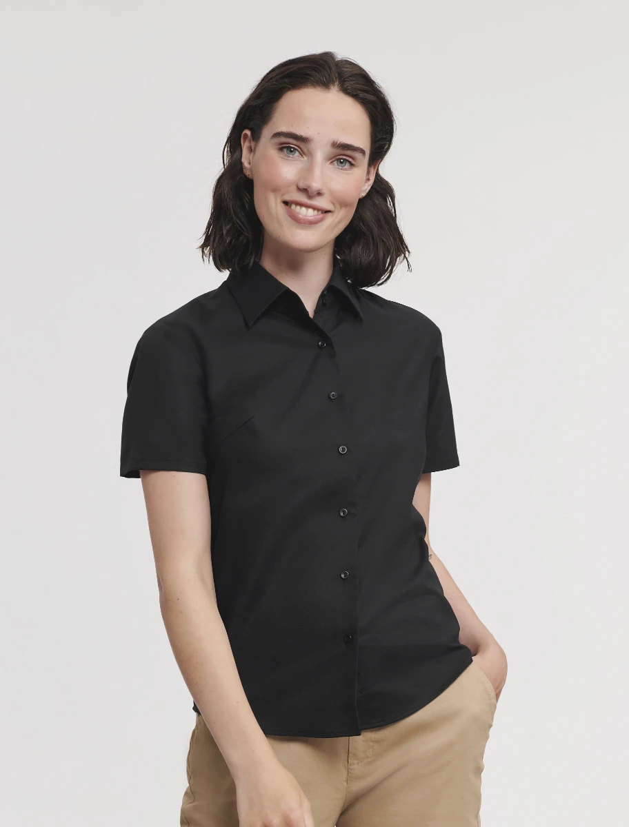 Russell Ladies Short Sleeve Oxford Blouse