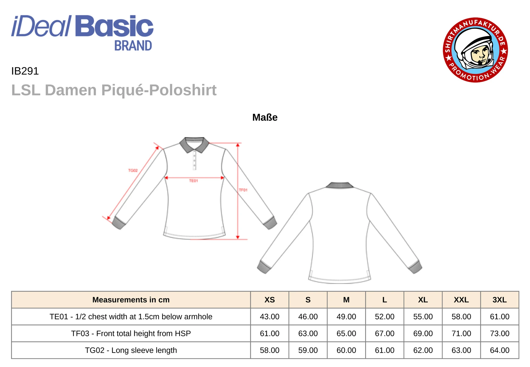 Ideal Basic Ladies Longsleeve Piqué 180 Polo