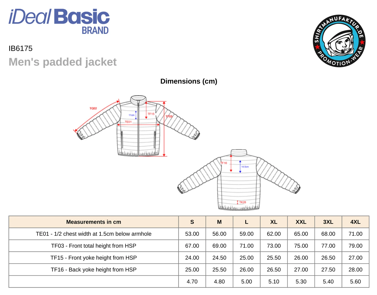 Ideal Basic Mens Padded Jacket