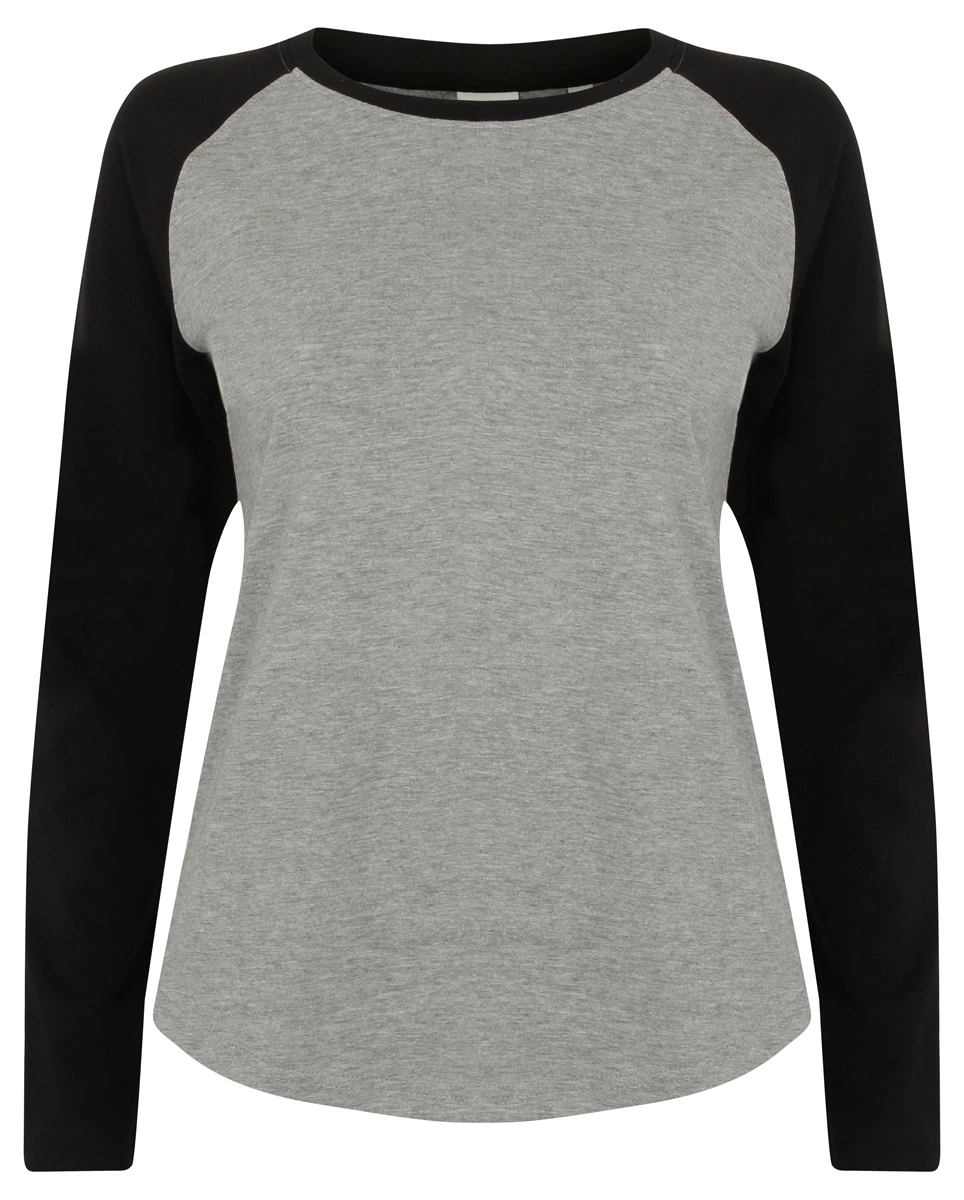 SkinniFit Womens Long Sleeved Baseball T