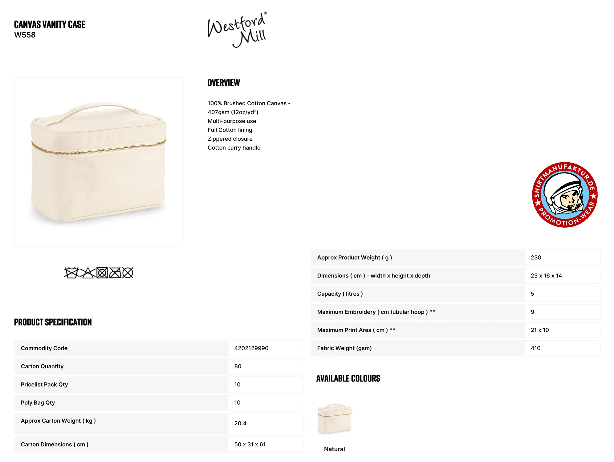 Westford Mill Canvas Vanity Case