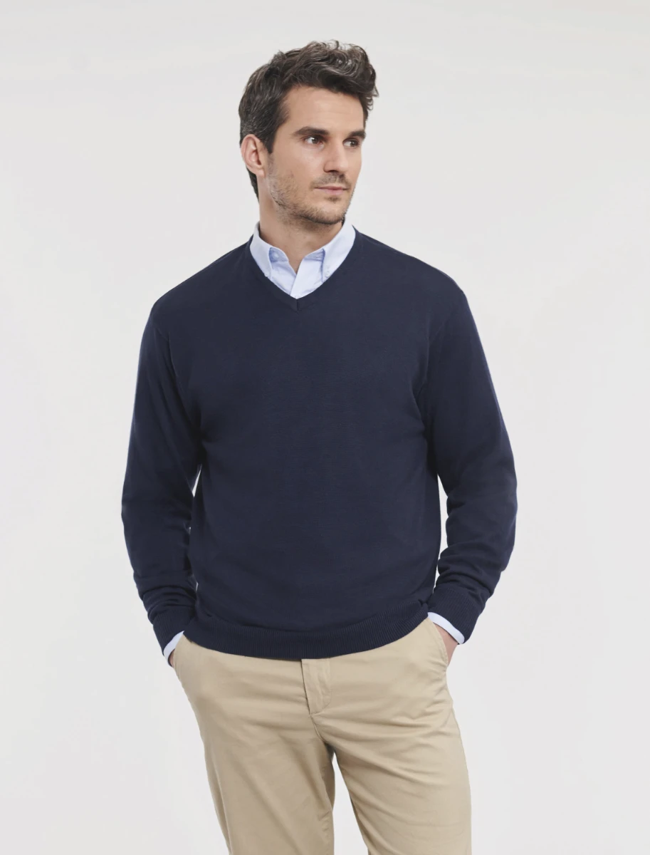 Russell V-Neck Knitted Pullover