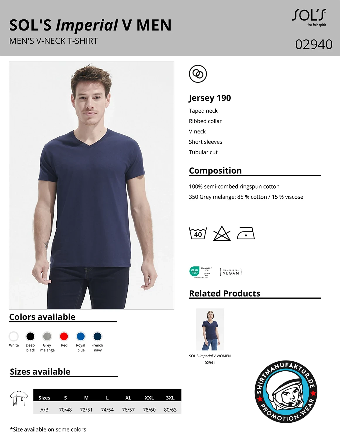 Sol's Imperial V-Neck T-Shirt