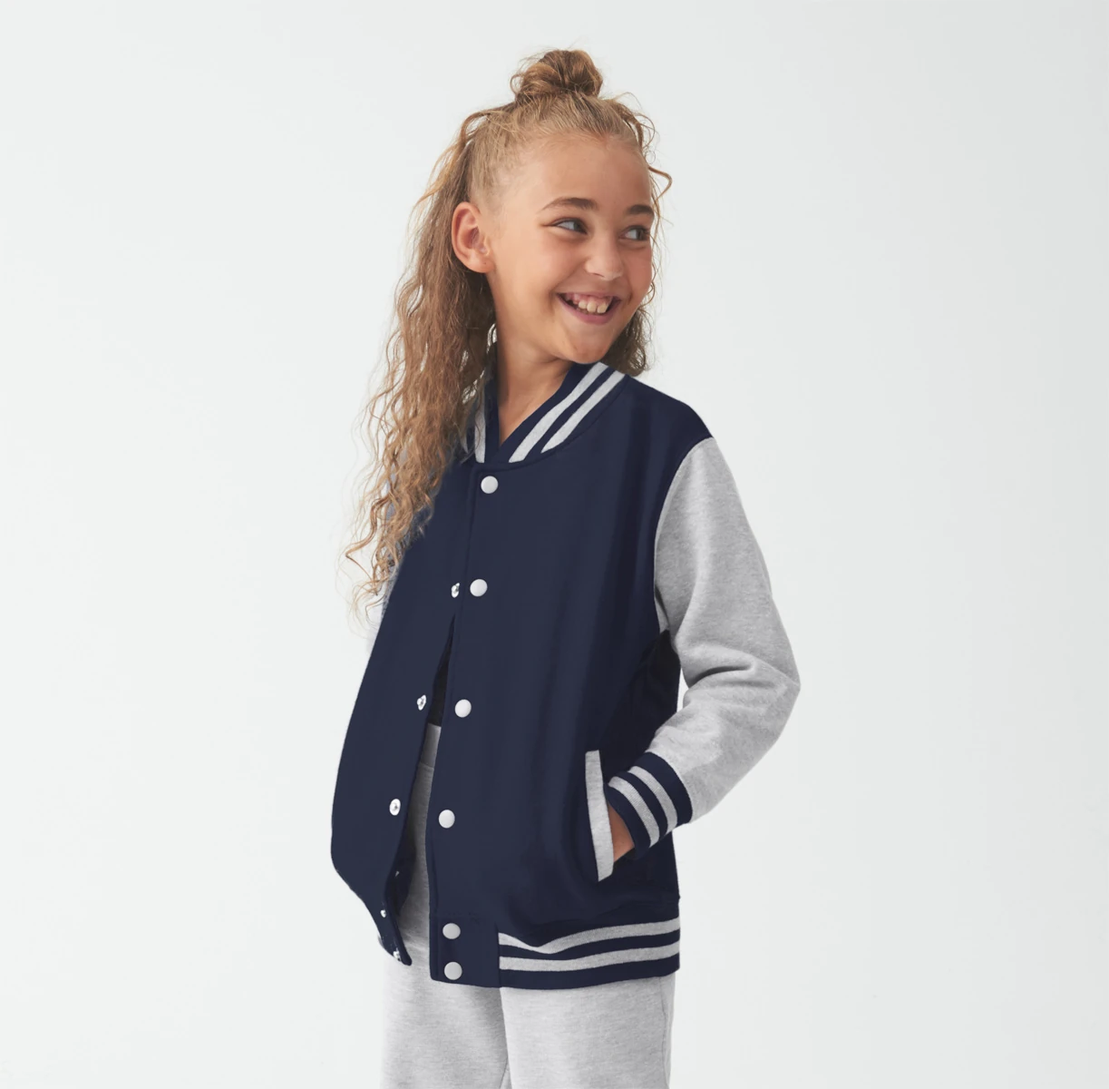 Just Hoods Kids Varsity Jacket
