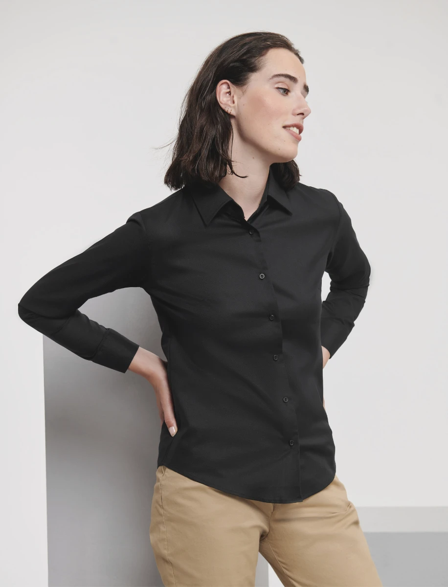 Russell Ladies Long Sleeve Tailored Oxford Blouse