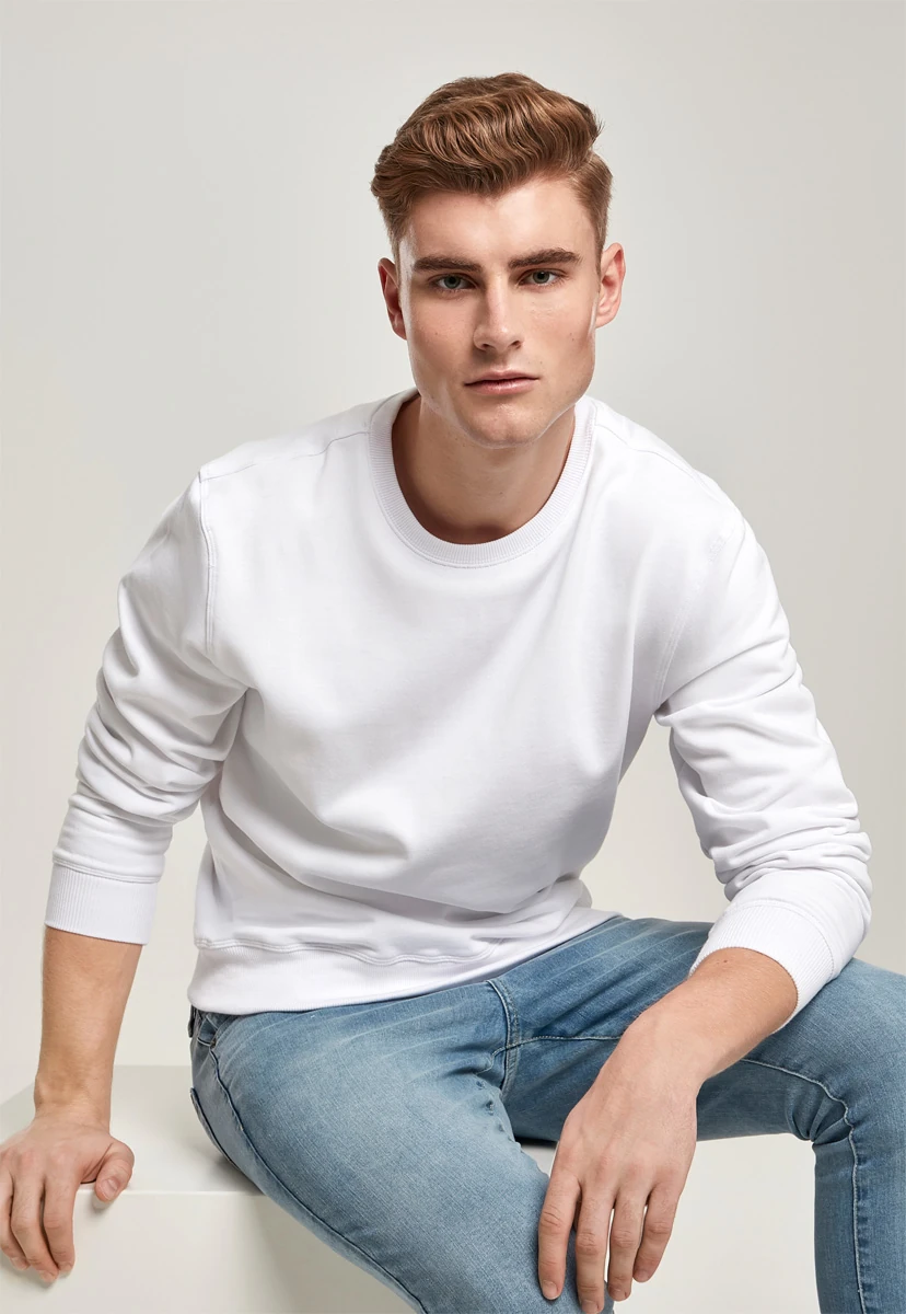 Build Your Brand, Premium Sweatshirt BY119, weiss