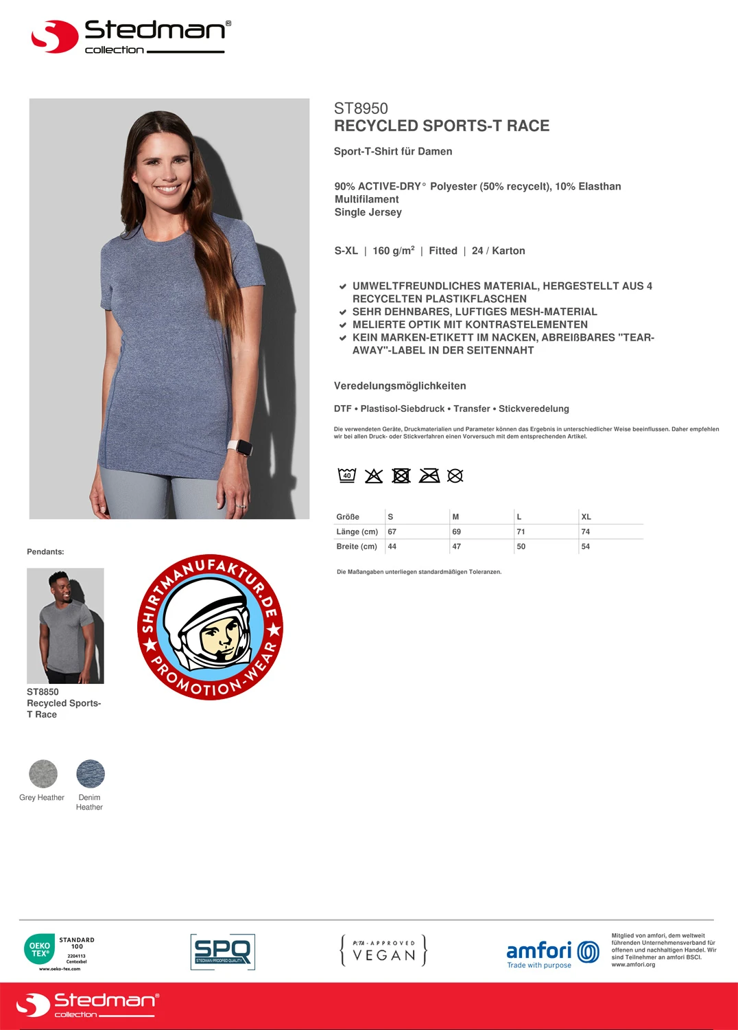 Stedman Women Recycled Sports-T Race