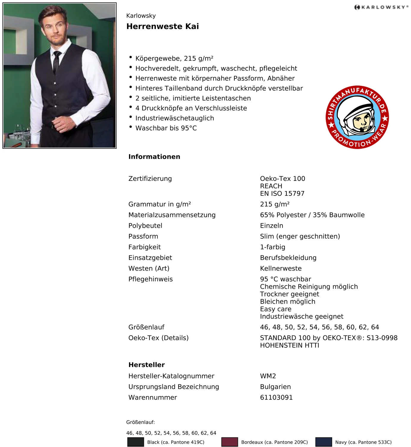 Karlowsky Herrenweste Kai