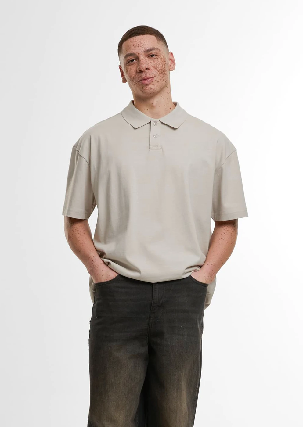 Build Your Brand Oversized Polo Shirt