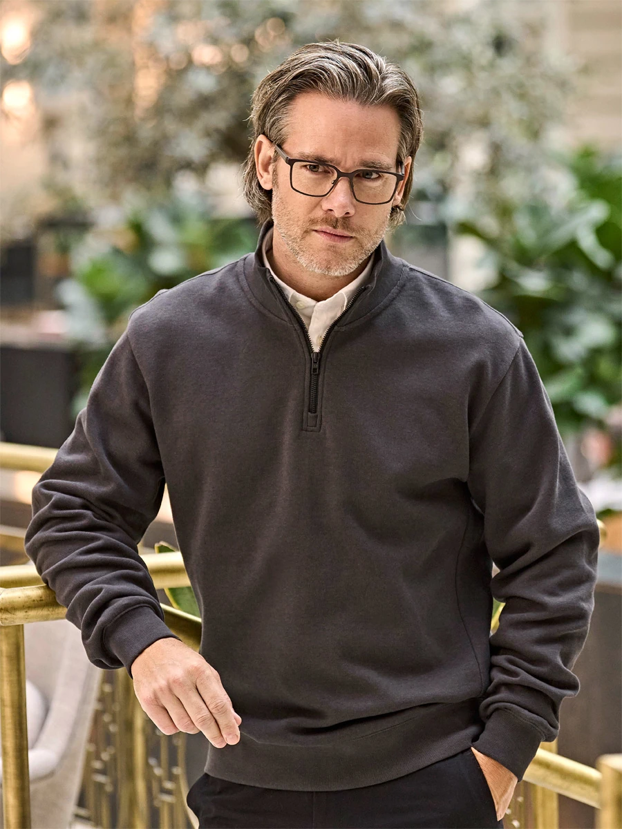Tee Jays Ribbed Interlock Half Zip