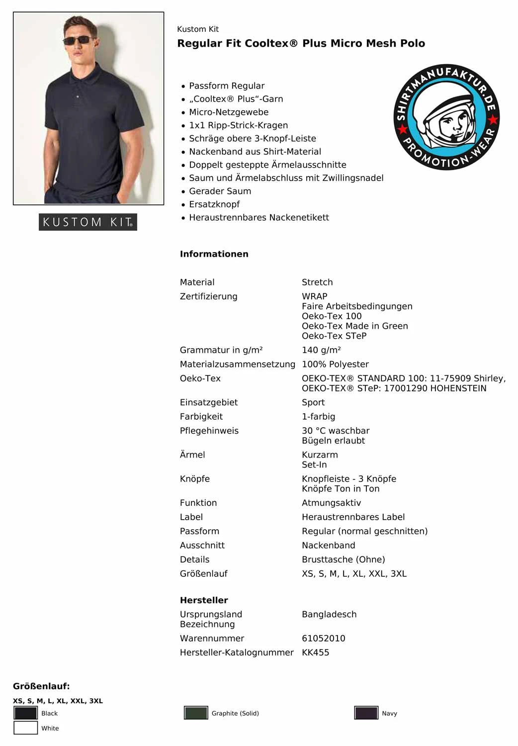 Kustom Kit Cooltex Plus Micro Mesh Polo