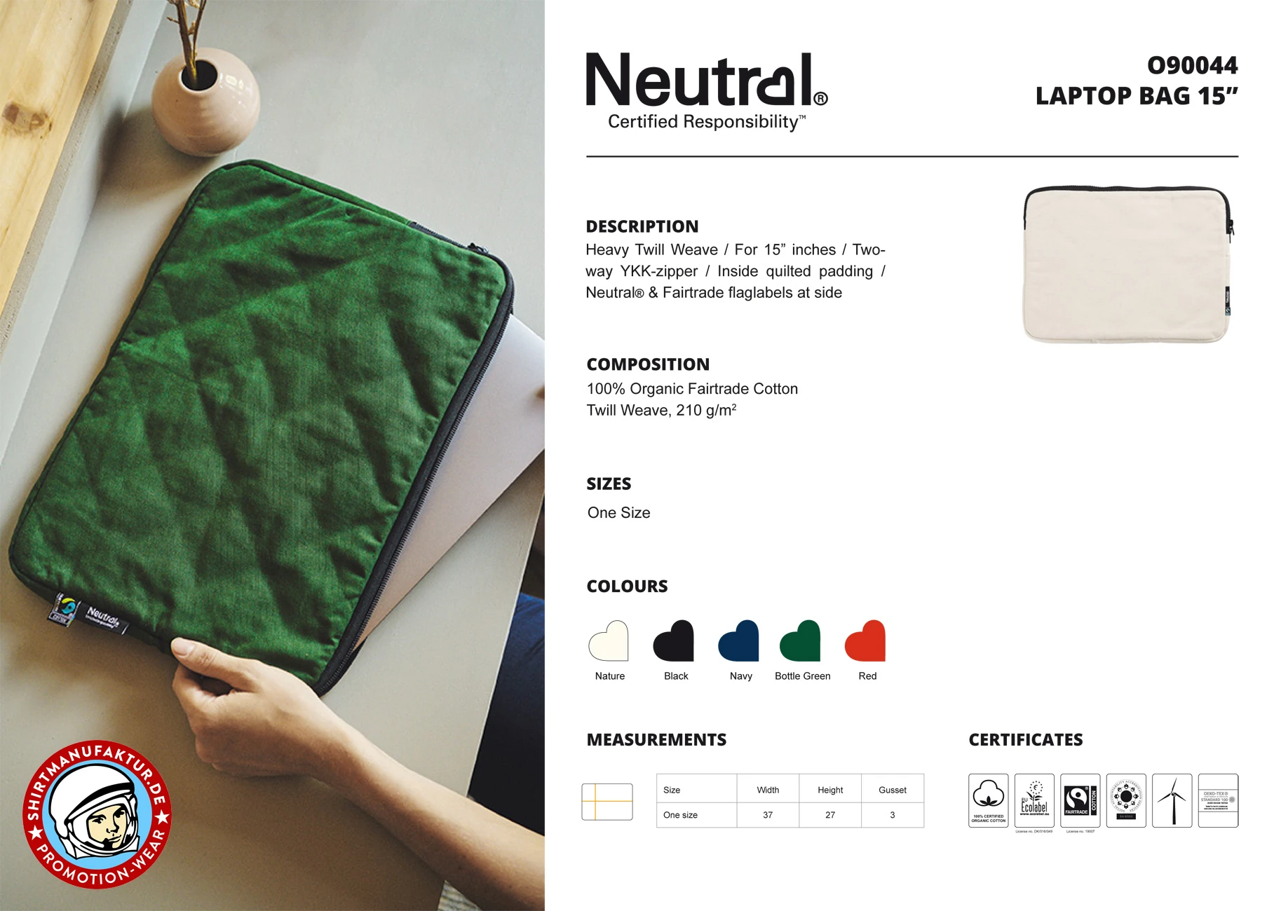 Neutral Laptop Bag 15"